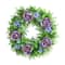 22" Purple Rose, Blue Daisy & Greens Wreath